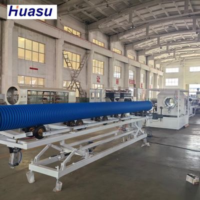 High-Capacity DWC Pipe Extrusion Line with Siemens PLC System and Online Belling for Efficient Production
