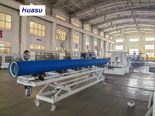 32-1600mm Automatic PVC Pipe Extrusion Line with Siemens PLC System for Double Wall Corrugated Pipe Production