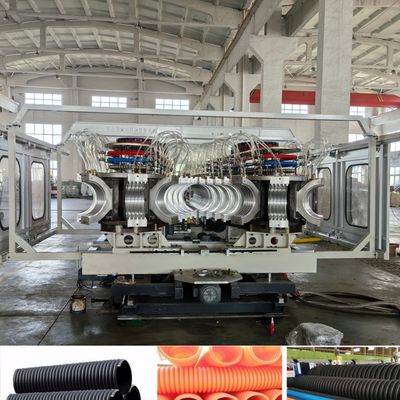 Double Wall Corrugated Pipe Machine with 300mm-1600mm Pipe Diameter Siemens PLC System and Online Belling for PVC/PE
