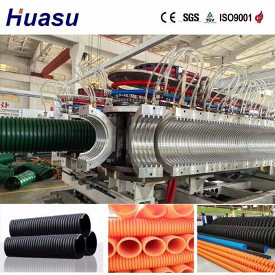 Horizontal Structure Plastic Pipe Extrusion Line with 38CrMoAlA Extruder Material and 60-2000kg/h Capacity for 32-1600mm Pipe Diameter
