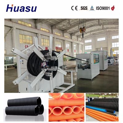 Single Wall Corrugated Pipe Extrusion Line with PLC Control Touch Screen for 32-1600mm Pipes Using PE PP PVC HDPE Granules