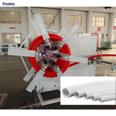 Single Wall Corrugated Pipe Extrusion Line Full Intermeshing Engagement System Rotary Mold Type Corrugator Computerized Control for Production