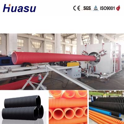Double Wall Corrugated Pipe Extrusion Machine with 32mm-1600mm Pipe Diameter, PLC Control, and High Productivity