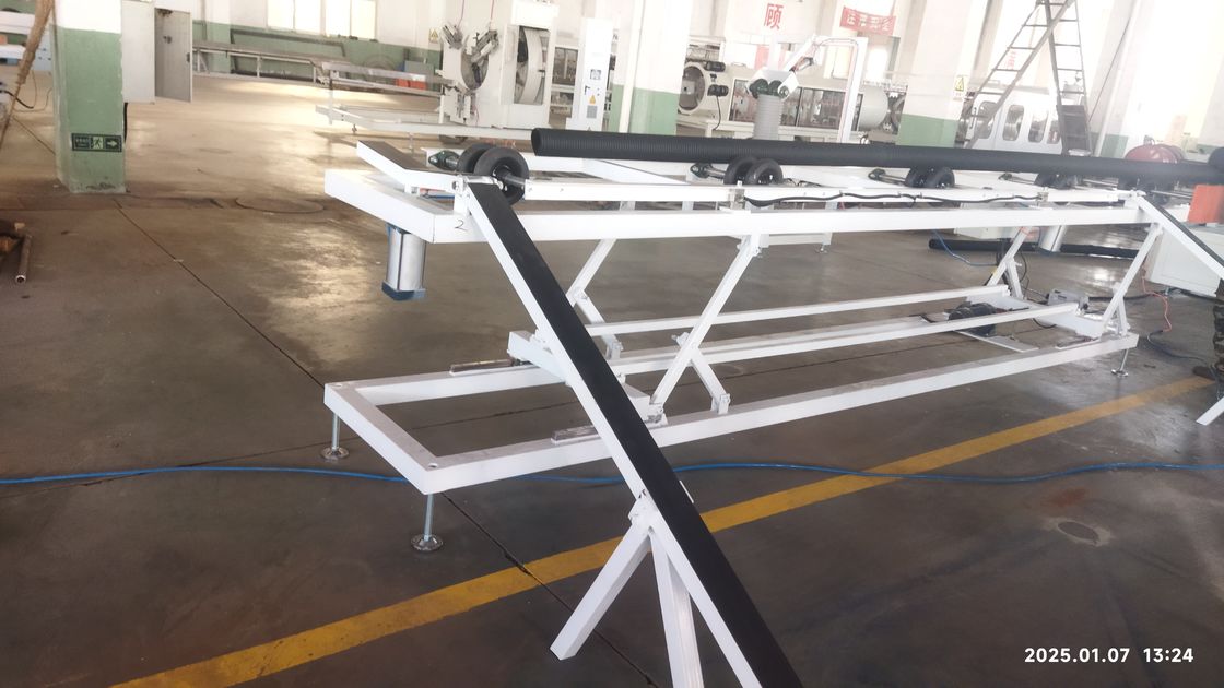250-1000kg/hの処理能力を持つ、全インターメッシュエンゲージメントシステムとシングルスクリュー設計の耐久性のある二重壁コルゲートパイプ押出ライン