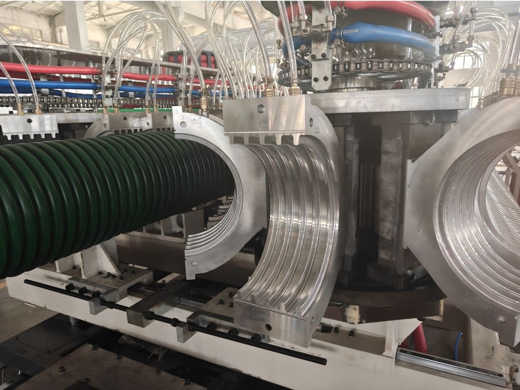 円形双螺旋エクストルーダー PVC プラスチックパイプのための二重壁波紋チューブエクストルーションマシン