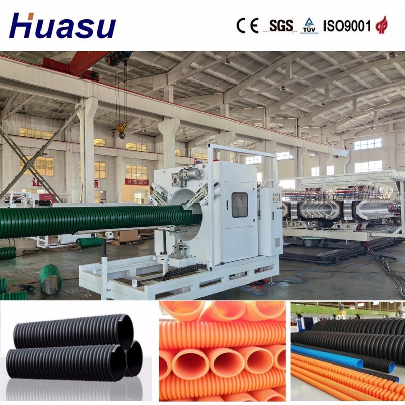 200mm Diameter Plastic Pipe Extrusion Line with 60-2000kg/h Capacity and Air or Water Cooling