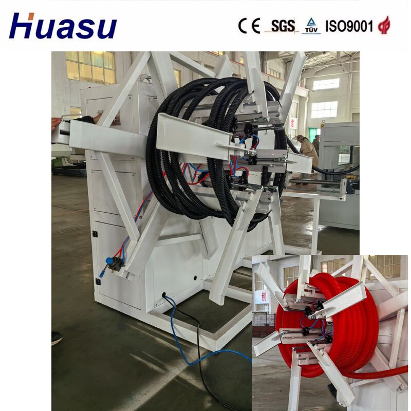 60〜2000kg/h 生産量 水冷却モードとPLCリモコン付き 単壁波紋パイプエクストルーションライン