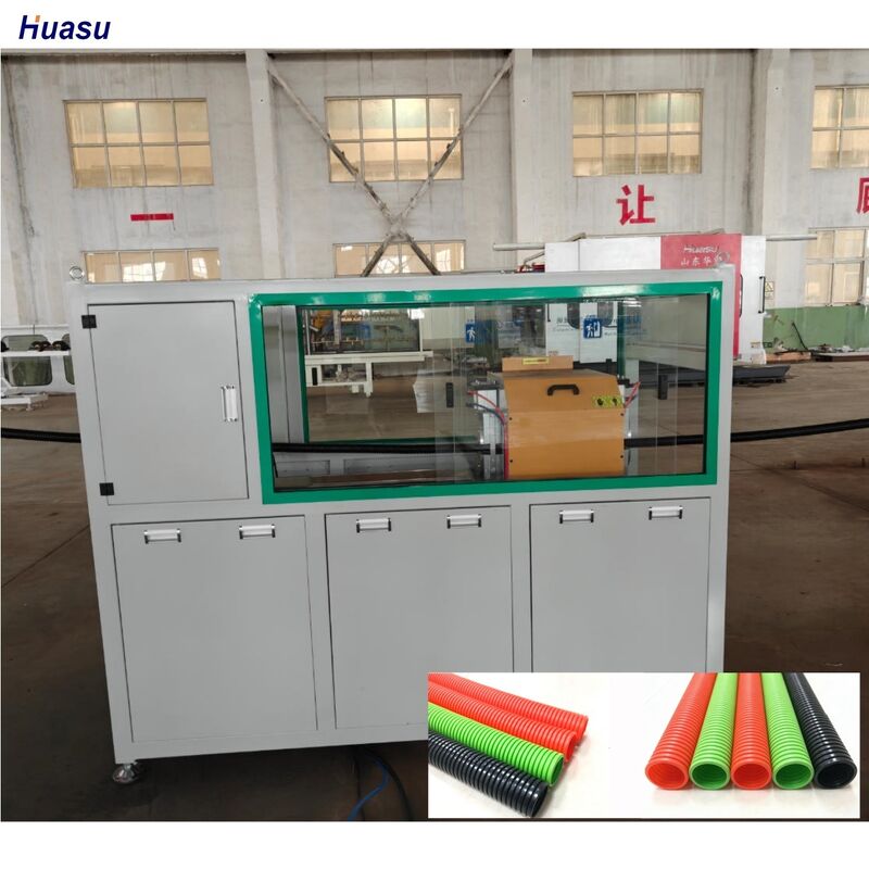 温度センサー、電気加熱、深溝スクリューチャネル構造を備えた単層波形管押出ライン