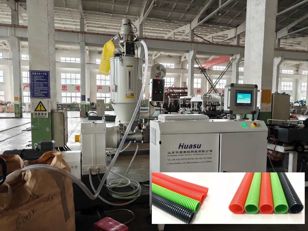 PLCリモートコントロール付きシングルウォールコルゲートパイプ押出ライン、シーメンス/シュナイダー製メイン電気部品を備えた高品質スチールウォータースリーブ