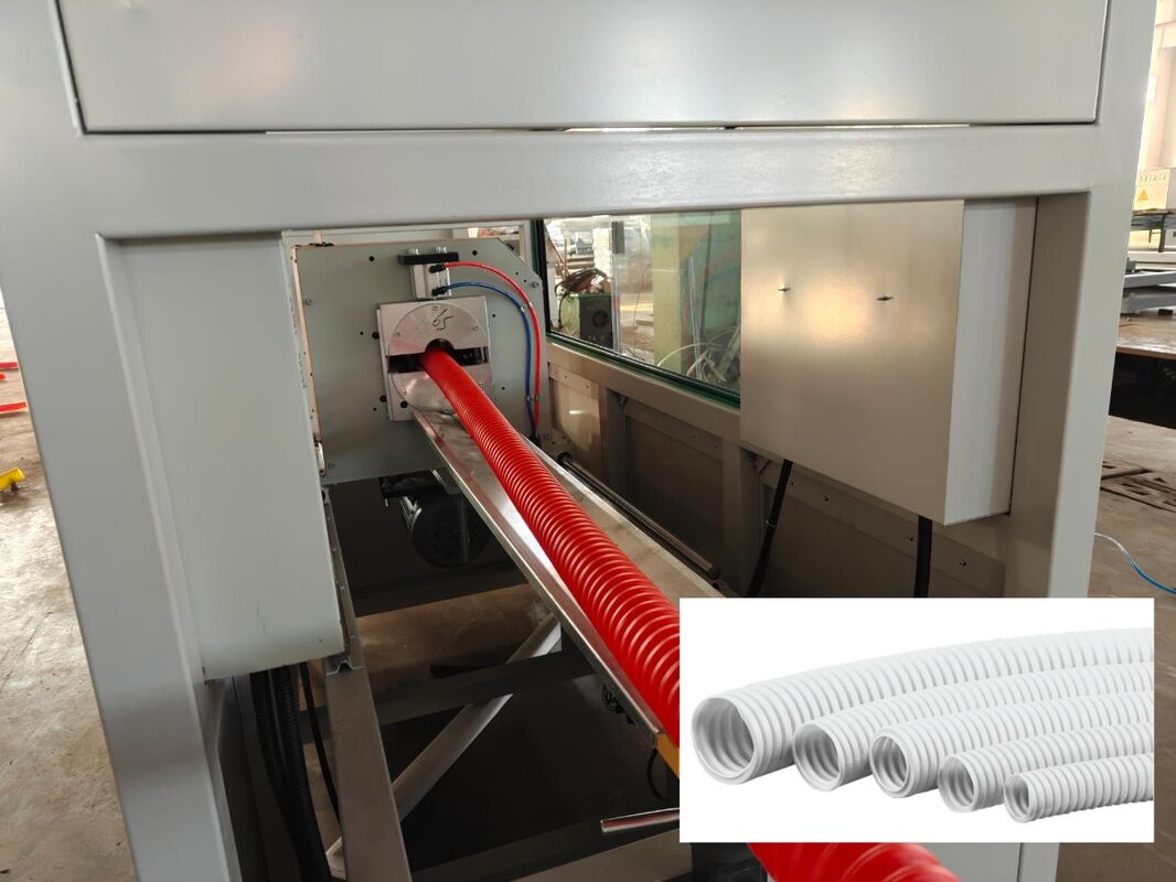 水冷単壁波形パイプ押出ライン（1フィード、1セットコルゲーター付）、安定した生産プロセスを保証