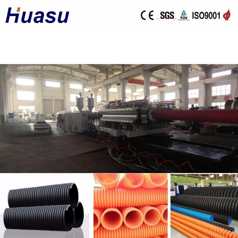 PLC制御二重壁コルゲートパイプ押出ライン (能力100-1000 Kg/h、パイプ径32mm-1600mm)