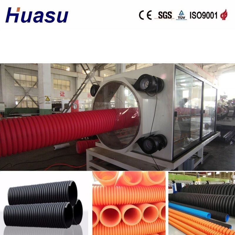 Double Wall Corrugated Pipe Extrusion Line with 32mm-1600mm Pipe Diameter, Siemens PLC Control, and High Productivity 100-3000kg/h for Municipal Engineering
