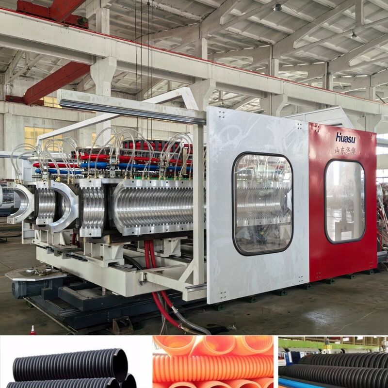 高生産性のためのPLC制御ダブル壁波紋パイプエクストルーゼーションライン,パイプ直径32~1600mm