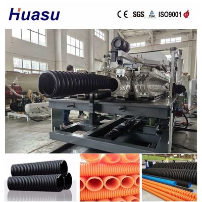 PVC/PE/MPP/PA/HDPE Single Wall Corrugated Pipe Extrusion Line with 38CrMoAlA Barrel Material and Online Belling
