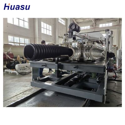 Output 100-2000kgh double wall corrugated pipe extrusion machine designed for sewage discharge ensuring continuous pipe manufacturing