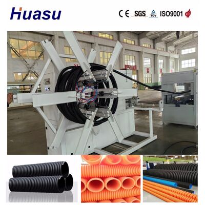 PLC Control With Touch Screen Single Wall Corrugated Pipe Machine With Schneider Siemens Electric Components For 32-1600mm Pipe Diameter