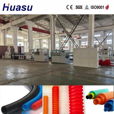 32mm-1600mm Pipe Diameter Range Single Wall Corrugated Pipe Extrusion Line with PLC Control and Water or Blower Cooling