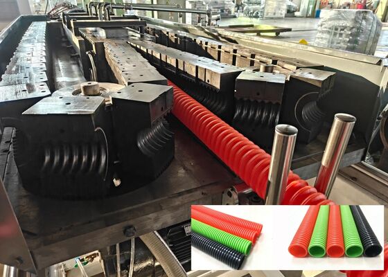 Electric Heating Single Wall Corrugated Pipe Extrusion Line with Siemens Motor and Deep Screw Channel Structure