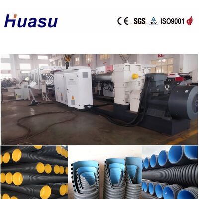 PLC Controlled Double Wall Corrugated Pipe Extrusion Line for 32-1600mm Diameter with High Productivity