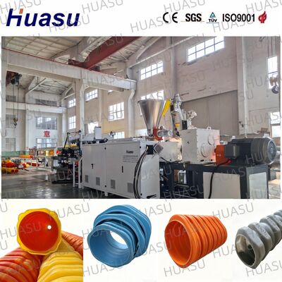 Square Mouth HDPE Plastic Corrugated Conduit Extrusion Line Electrical Cable Protection Pipe Production Equipment